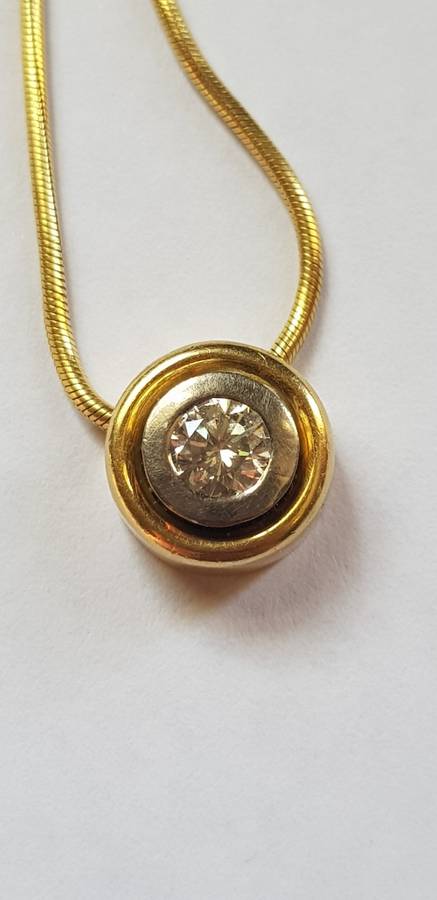 STUNNING 18KT ROPE CHAIN WITH DIAMOND PENDANT